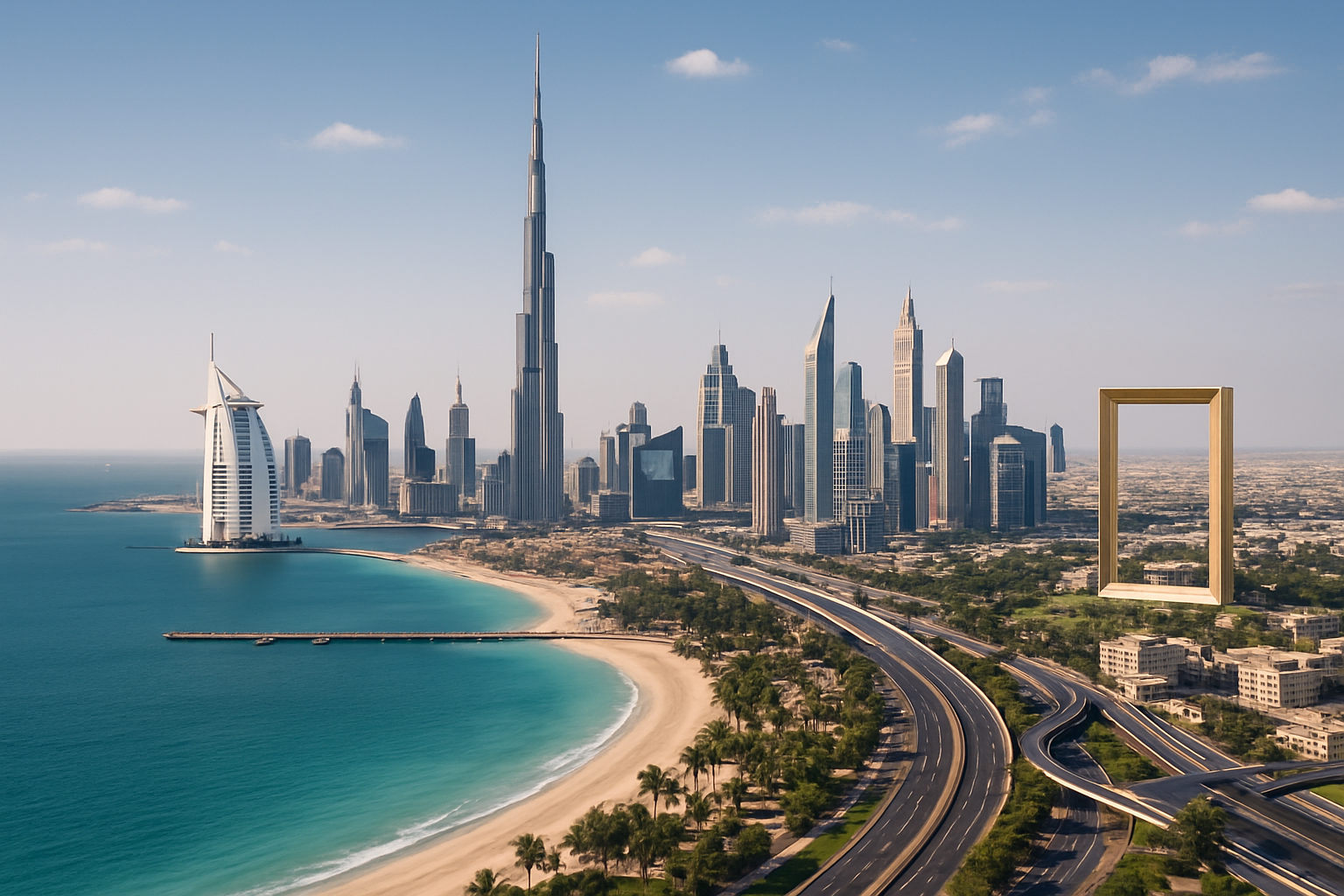 Dubai city skyline and iconic landmarks tour